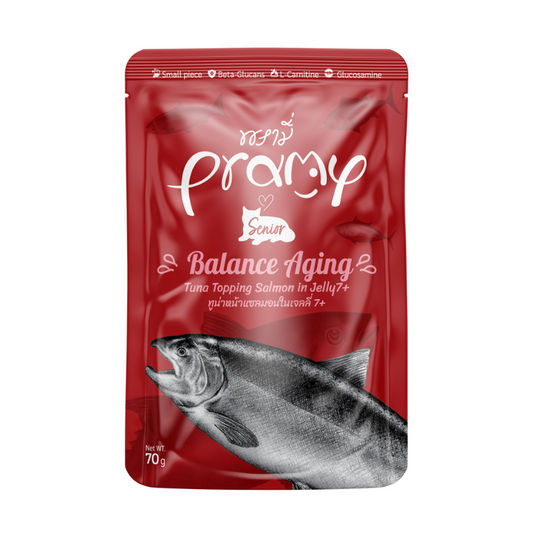 Pramy Balance Aging Tuna Topping Salmon in Jelly for Senior Cat - 70g