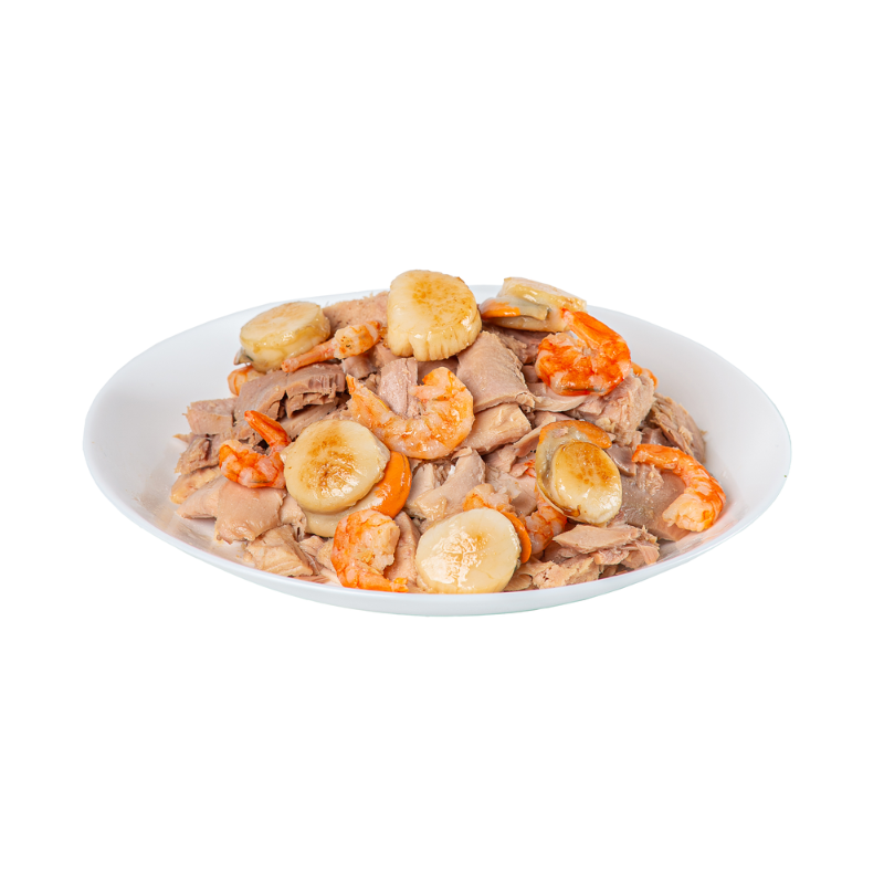 Pramy Skin & Coat Tuna Meat Topping Shrimp & Scallop in Jelly for Adult Cat - 70g