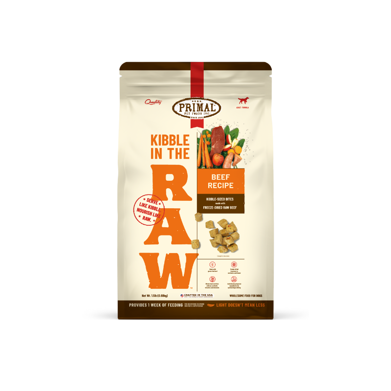 Primal Freeze Dried Kibble In The Raw Food For Dogs - Beef (1.5 lb)