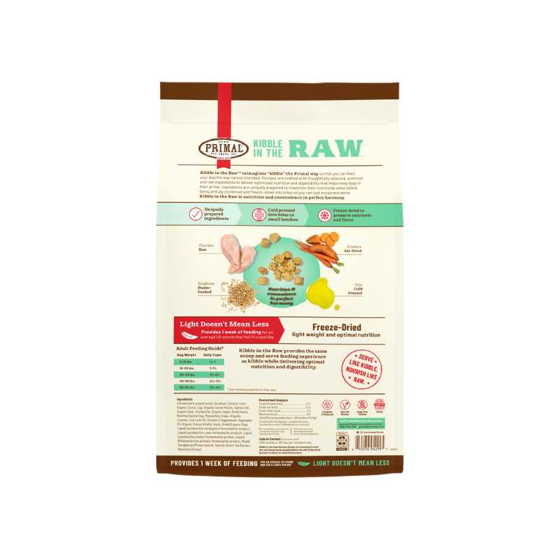 Primal Freeze Dried Kibble In The Raw Food For Dogs - Chicken (1.5 lb)