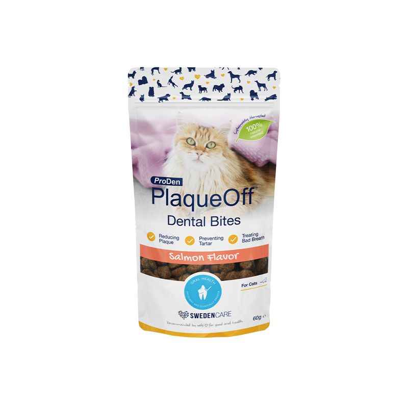 ProDen PlaqueOff® Dental Bites for Cats – Salmon 60g