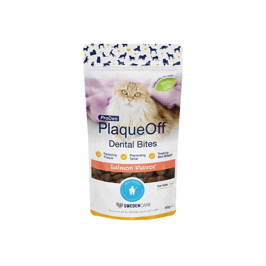 ProDen PlaqueOff® Dental Bites for Cats – Salmon 60g