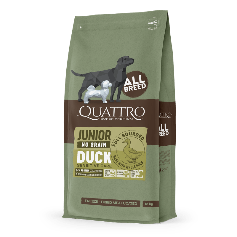 Quattro Adult All Breed No Grain Dry Dog Food - Duck