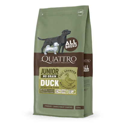 Quattro Adult All Breed No Grain Dry Dog Food - Duck
