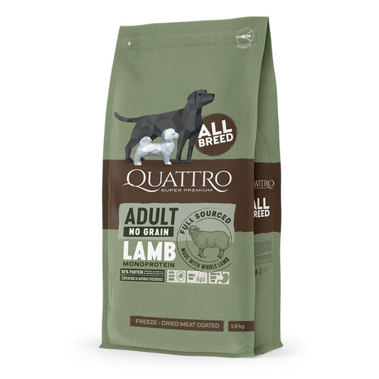 Quattro Adult All Breed No Grain Dry Dog Food - Lamb