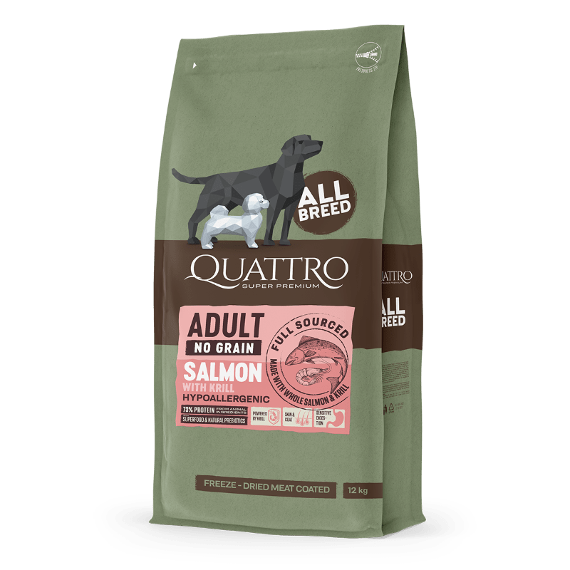 Quattro Adult All Breed No Grain Dry Dog Food - Salmon