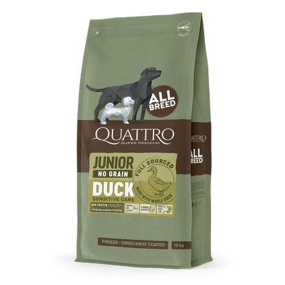 Quattro Junior All Breed No Grain Dry Dog Food - Duck