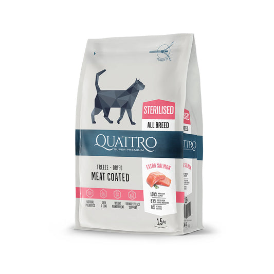 Quattro Sterilised All Breed Dry Cat Food - Salmon