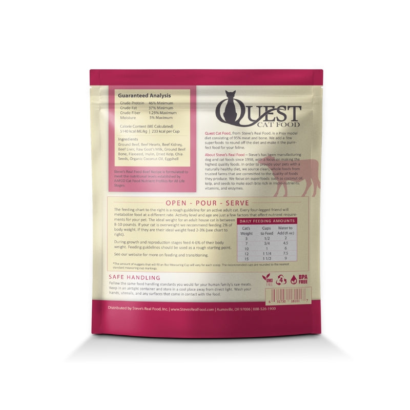 Quest Cat Food Freeze Dried Beef Bite Size Nugget - 10 oz