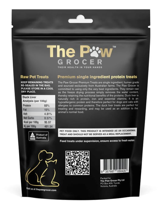 The Paw Grocer Duck Liver Freeze-Dried Treats 72g