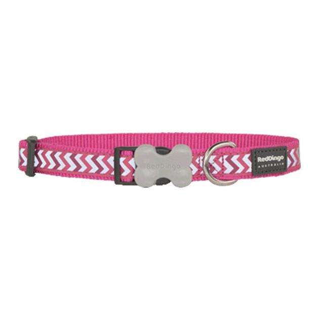 Red Dingo Reflective Ziggy Dog Collar (Hot Pink)