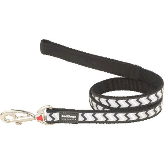 Red Dingo Reflective Ziggy Fixed Length Lead Dog Leash (Black)