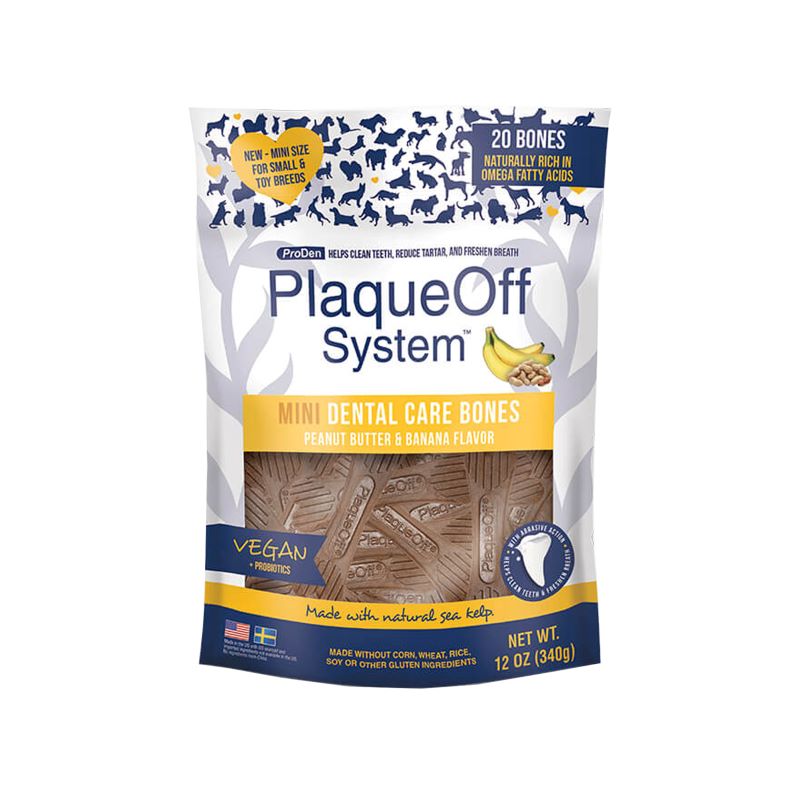 ProDen PlaqueOff® Mini Dental Care Bones – Peanut Butter & Banana 340g