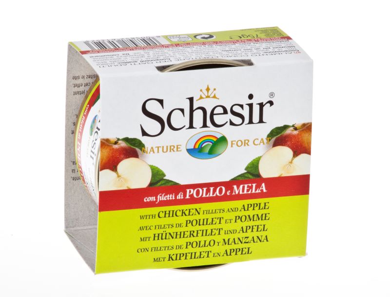 Schesir Chicken Fillets & Apple Fruit Dinner Food 75g