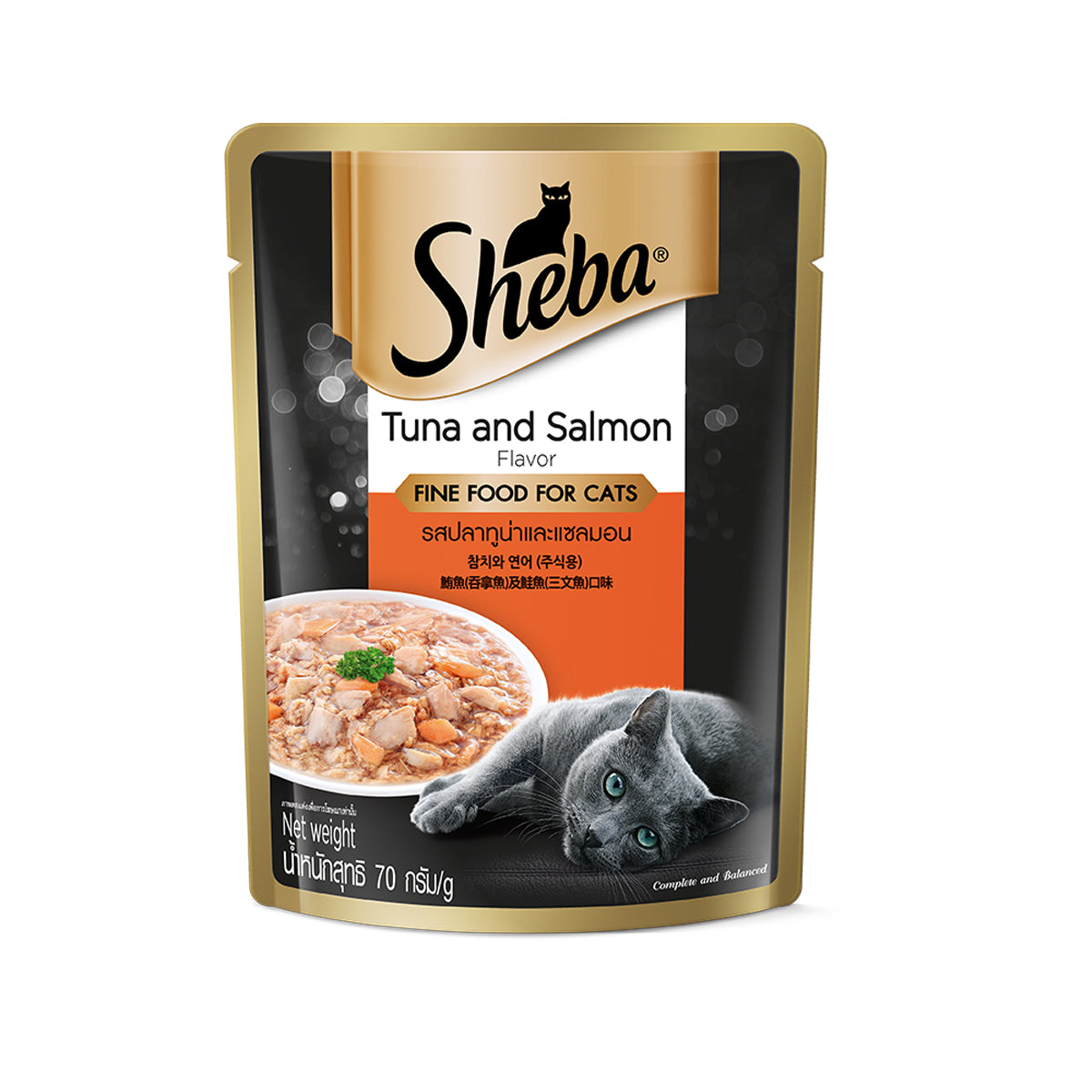 SHEBA Cat Wet Food Pouch Tuna and Salmon Flavor Wet Cat Food 70g