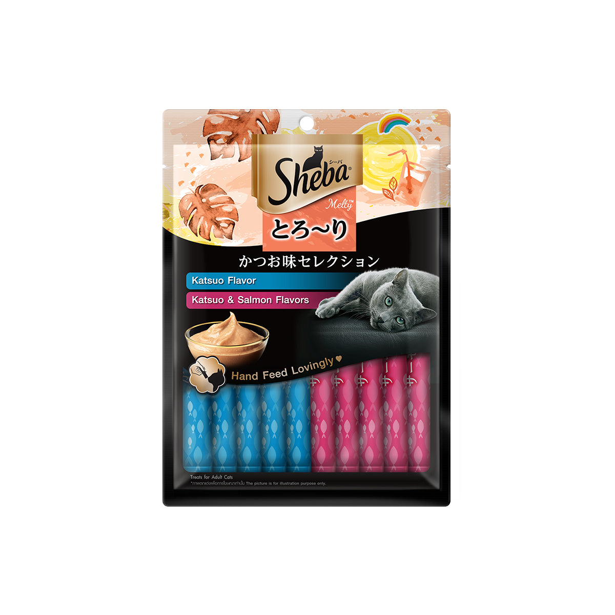 SHEBA Melty Cat Treats in Katsuo Salmon Flavors 12g (20-Sachet)