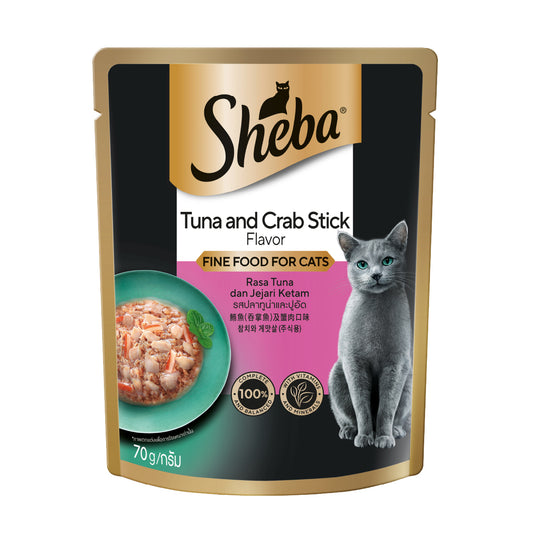 SHEBA Pouch Cat Wet Food Tuna & Crab Stick Flavor 70g