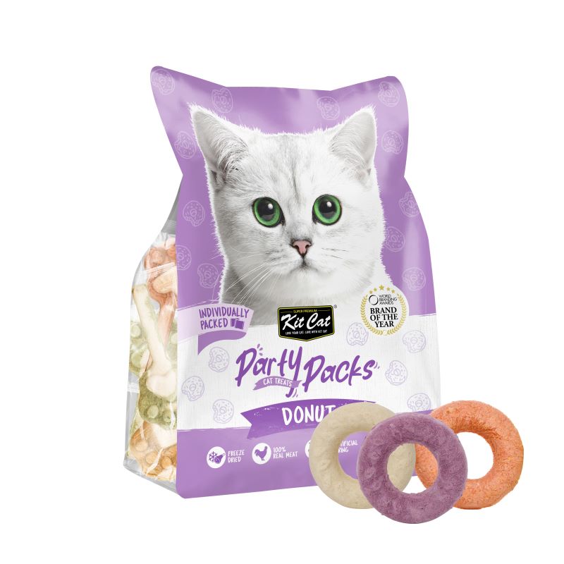 Kit Cat Party Packs Freeze Dried Treats for Cats -  Donut