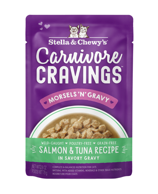 Stella & Chewy's Carnivore Cravings Morsels'n'gravy Salmon & Tuna Recipe Cat Food Pouch