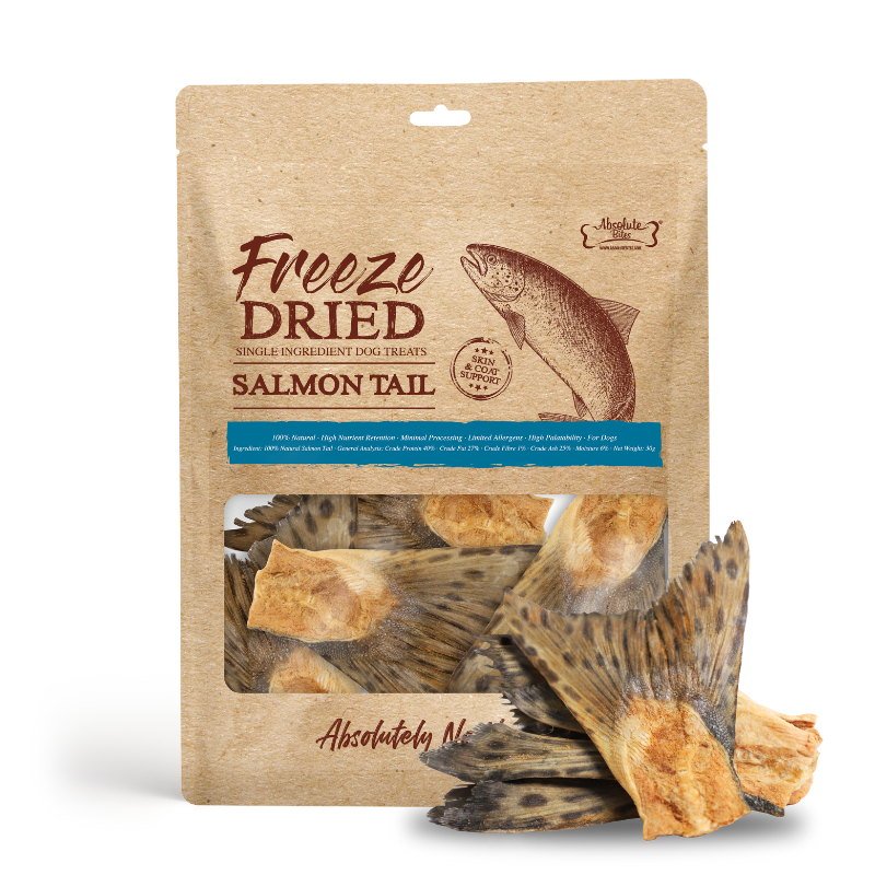 Absolute Bites Single Ingredient Freeze Dried Treats - Salmon Tail (30g)