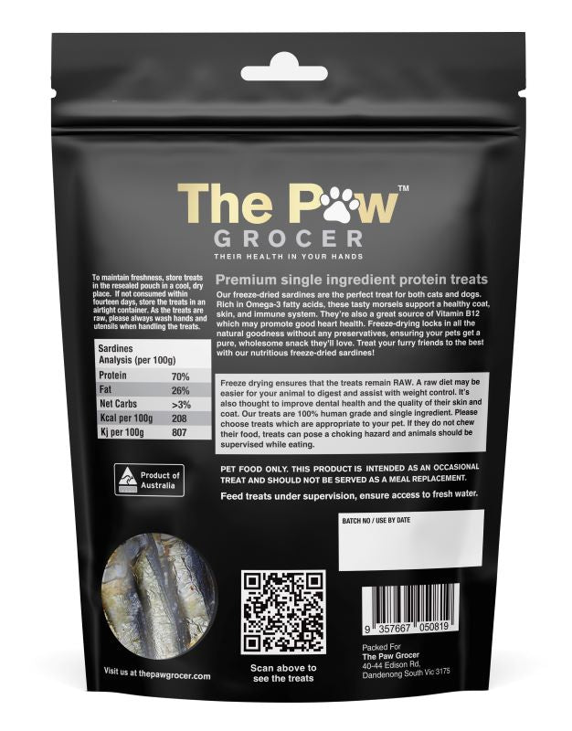 The Paw Grocer Sardines Freeze-Dried Treats 72g