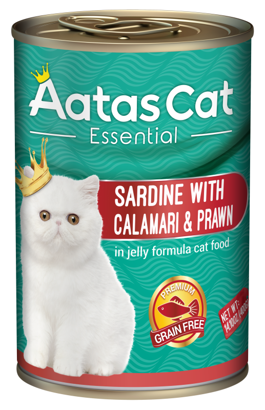 Aatas Cat Essential Sardine w Calamari and Prawn in Jelly 400g
