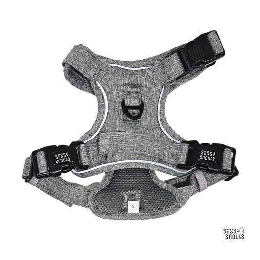 Sassy Snouts Classic Harness (W) in Heather Grey (Gen 2.0)