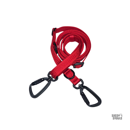 Sassy Snouts Signature Multi-way Slim Leash (2 cm) in Poppy Red