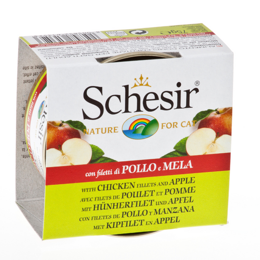 Schesir Chicken Fillets & Apple Fruit Dinner Adult Canned Cat Food - 75g
