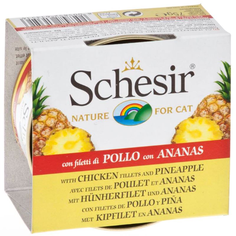 Schesir Chicken Fillets & Pineapple Fruit Dinner Food 75g