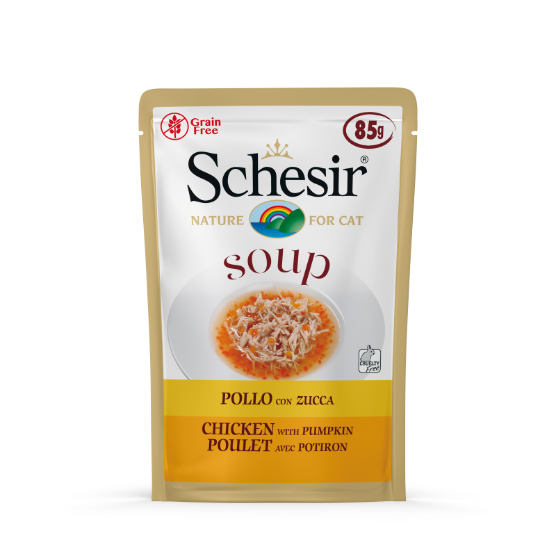Schesir Soup With Chicken & Pumpkin Pouch 85g x 12