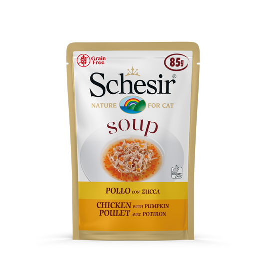 Schesir Soup With Chicken & Pumpkin Pouch 85g x 12