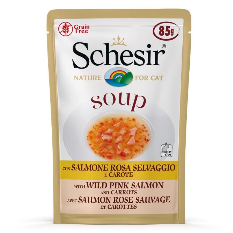 Schesir Soup With Wild Pink Salmon & Carrots Pouch 85g x 12