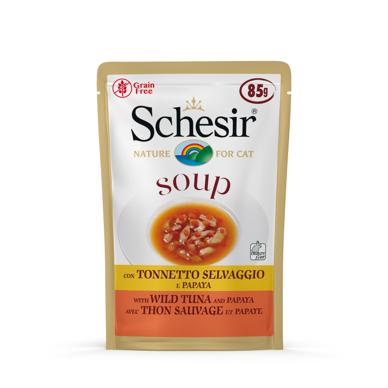 Schesir Soup With Wild Tuna & Papaya Pouch 85g x 12