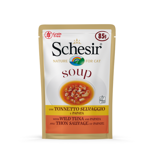 Schesir Soup With Wild Tuna & Papaya Pouch 85g x 12