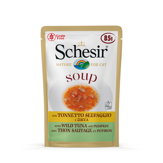 Schesir Soup With Wild Tuna & Pumpkin Pouch 85g x 12