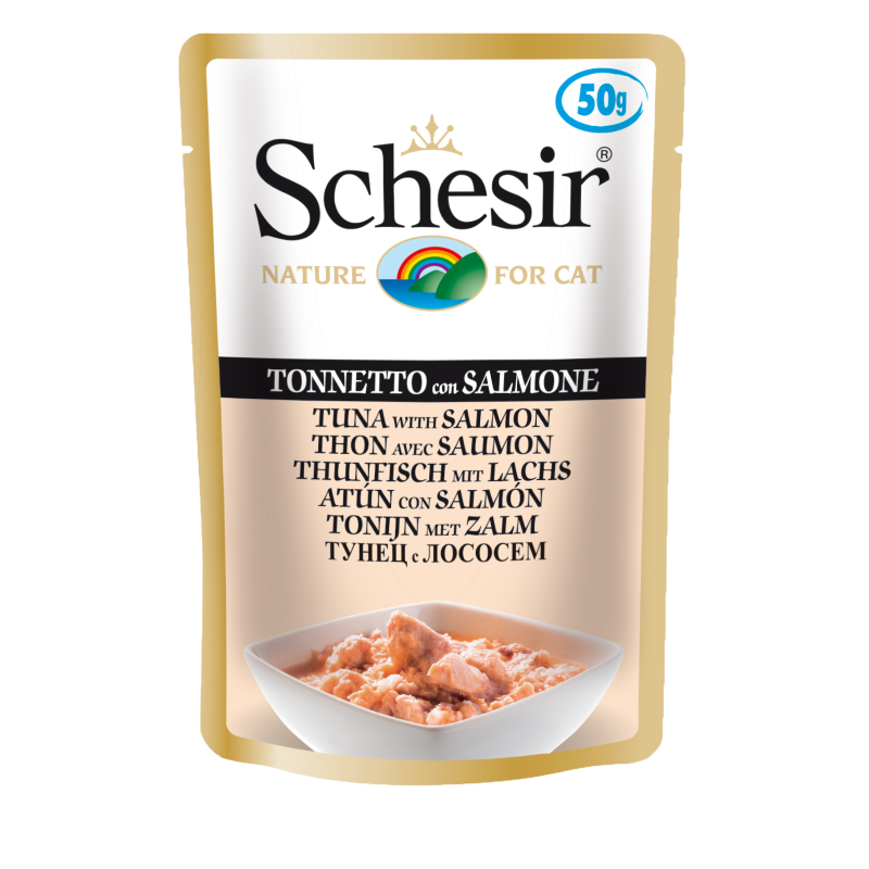 Schesir Tuna with Salmon Adult Pouch 50g x 12