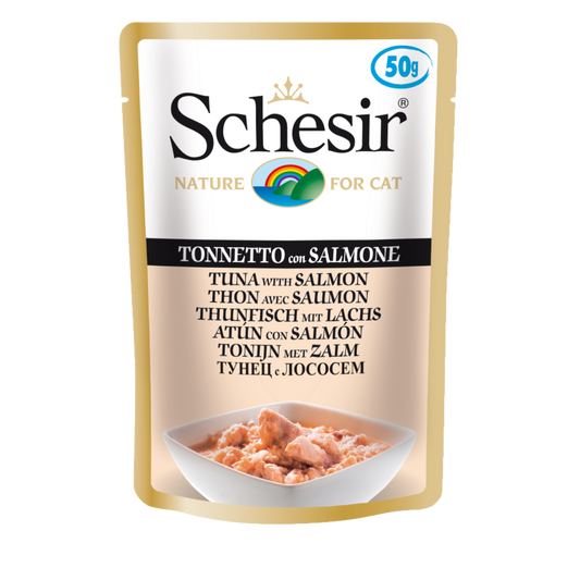 Schesir Tuna with Salmon Adult Pouch 50g x 12