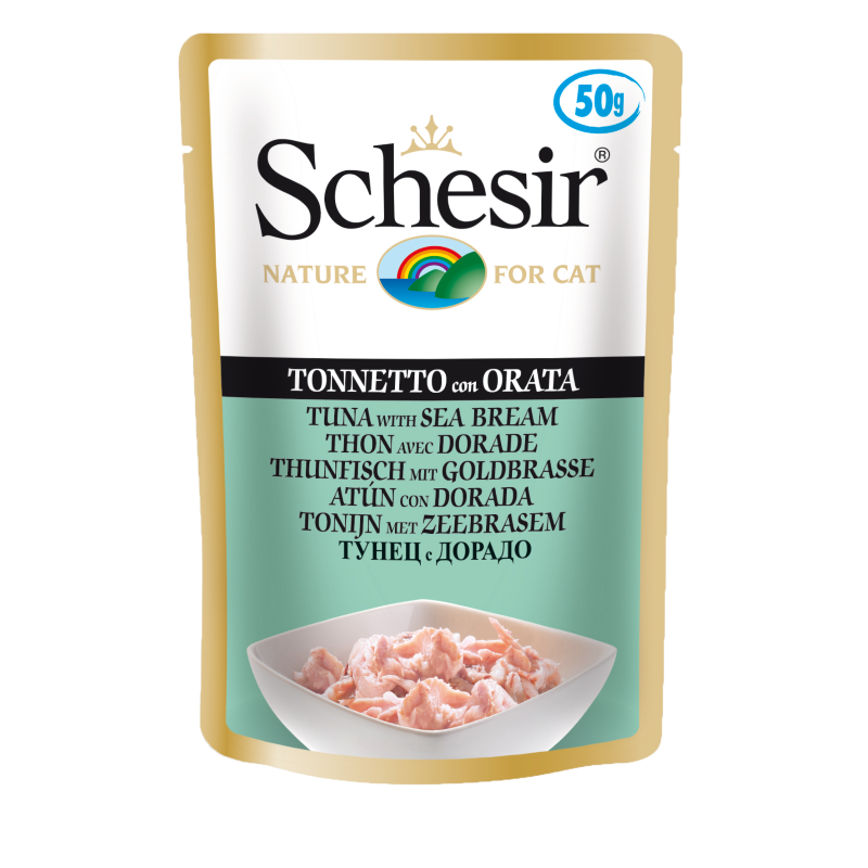 Schesir Tuna with Sea Bream Adult Pouch 50g x 12