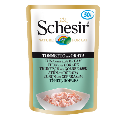 Schesir Tuna with Sea Bream Adult Pouch 50g x 12