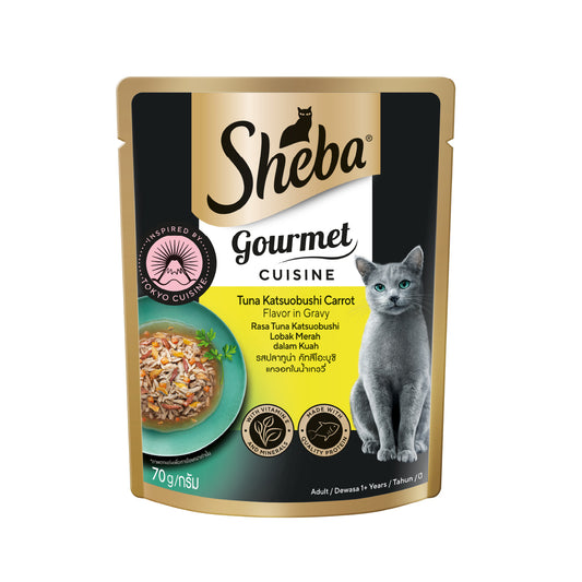 Sheba Pouch Wet Cat Food Tuna Katsuobushi Carrot Flavor In Gravy 70g