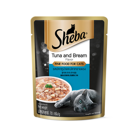 Sheba Tuna & Bream Pouch Cat Food - 12 x 70g