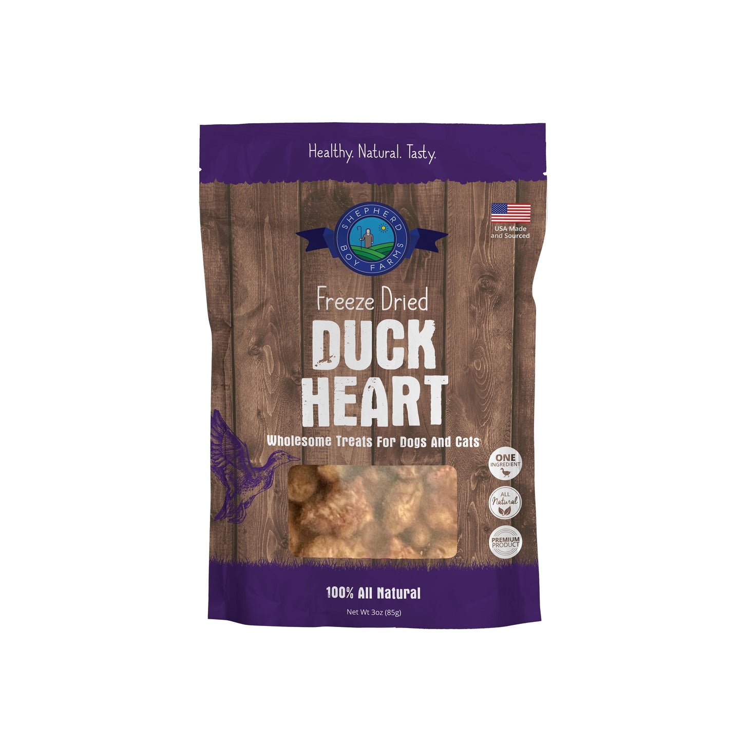 SBF Freeze Dried Duck Hearts Treats 3oz