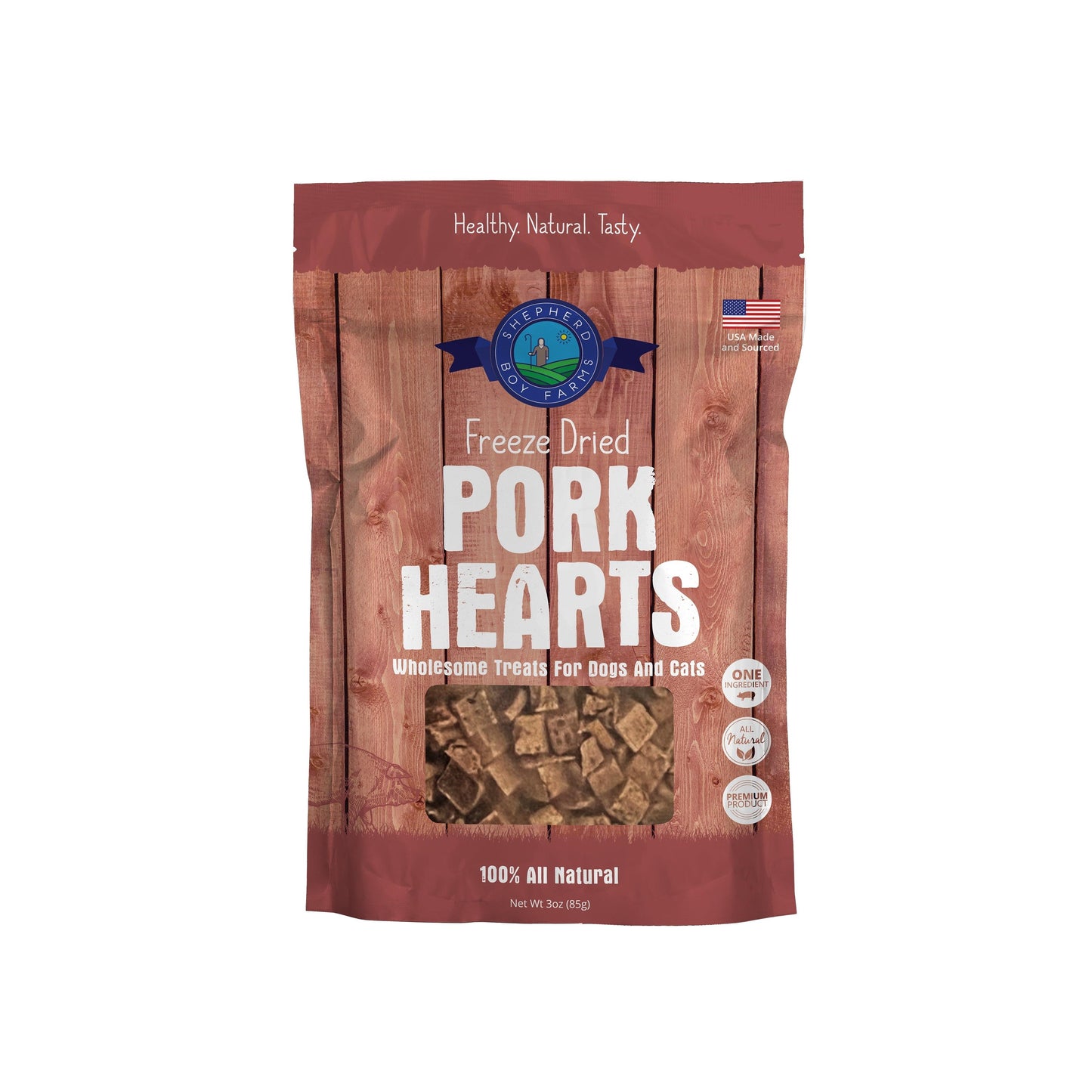 SBF Freeze Dried Pork Hearts Treats 3oz