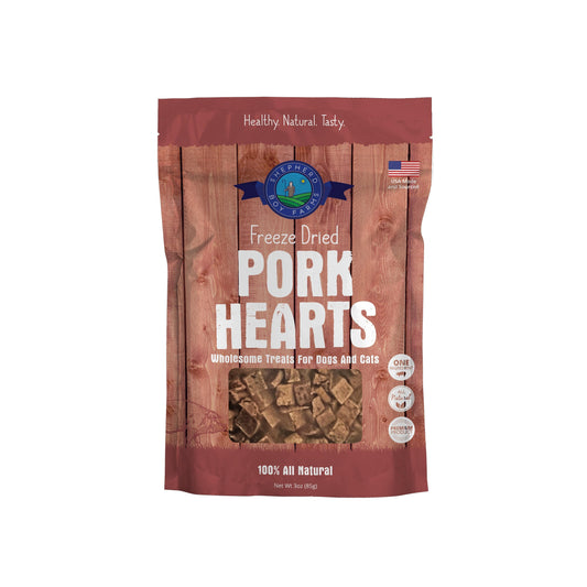 SBF Freeze Dried Pork Hearts Treats 3oz