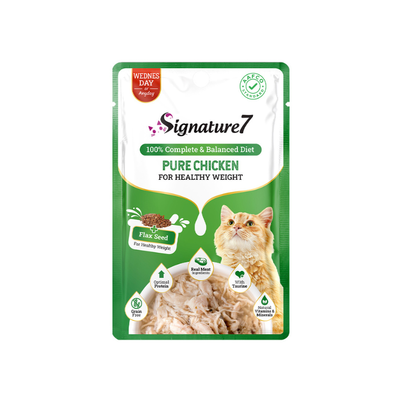 Signature7 Pure Chicken For Healthy Weight (Wed) Grain-Free Pouch Cat Food - 50g x 12
