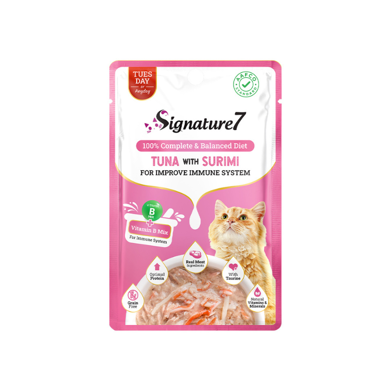 Signature7 Tuna With Surimi For Improve Immune System (Tue) Grain-Free Pouch Cat Food - 50g x 12