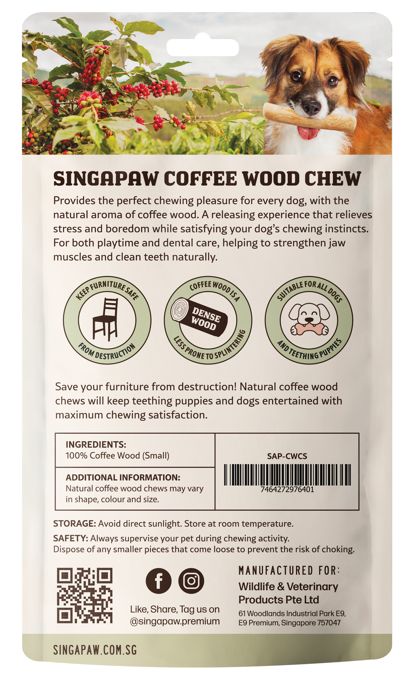 SingAPaw Coffee Wood Chew