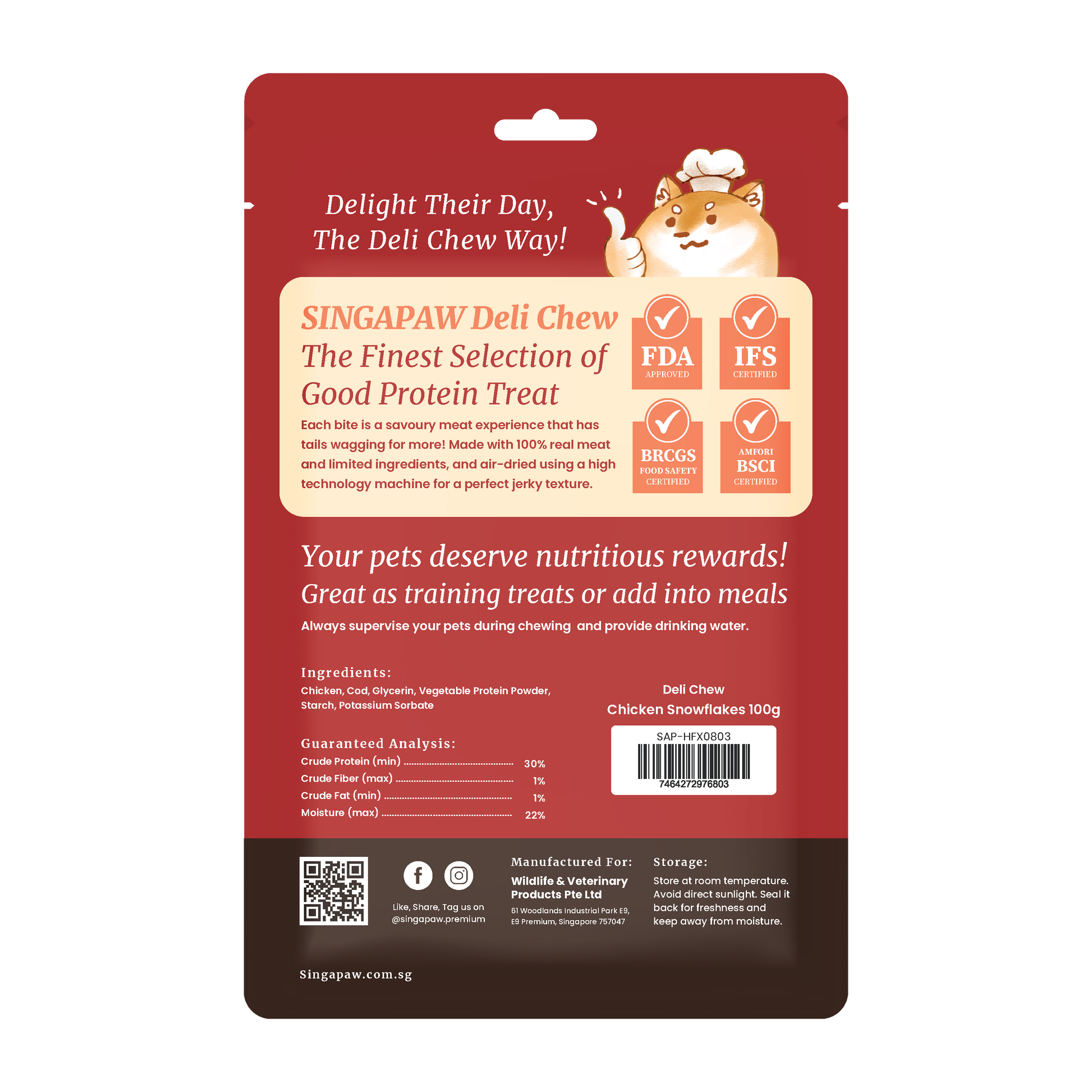 SingAPaw Deli Chew Chicken Snowflakes