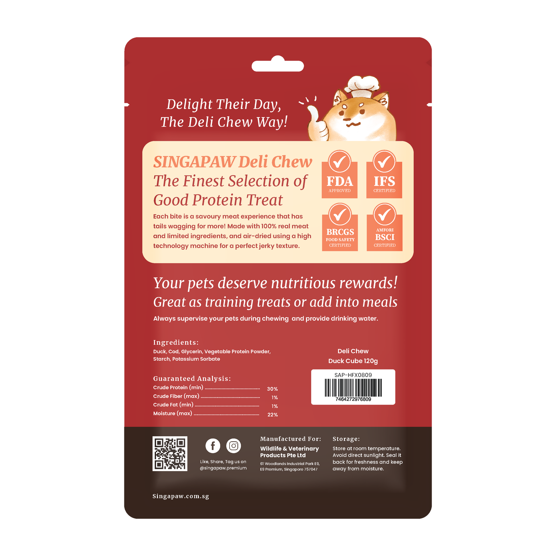 SingAPaw Deli Chew Duck Cube